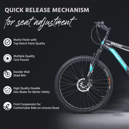 Lifelong Chaze by Milind Soman SGX 20 CZBC2794 27.5T with Dual Disc 21 Speed 27.5 T Mountain/Hardtail Cycle (21 Gear, Black) Lifelong Chaze by Milind Soman SGX 20 CZBC2794 27.5T with Dual Disc 21 Speed 27.5 T Mountain/Hardtail Cycle (21 Gear, Black)